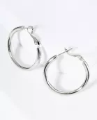30mm 14K-Gold-Dipped Latch-Back Hoop Earrings With 2 And A Half Mm Thickness