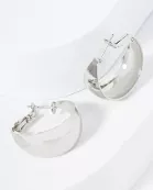 25mm Polished 14K-Gold-Dipped Tapered Latch Back Hoop Earrings