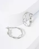 20mm Triple Wire Wrapped 14K-Gold-Dipped Latch Back Hoop Earrings