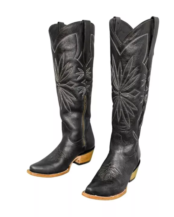 The Lorraine Knee-High Cowhide Boots – Leather & Suede – Wholesale – Preorder