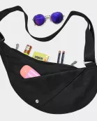 Black Leather Half Sash Bag