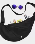 Black Leather Half Sash Bag