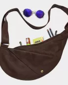Espresso Leather Half Sash Bag