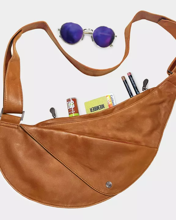 Amber Leather Half Sash Bag