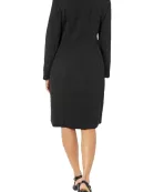 Le Suit Scoop Neck Back Zipper Sleeveless Dress with Hook & Eye Closure Front Jacket