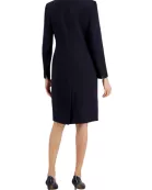 Le Suit Scoop Neck Back Zipper Sleeveless Dress with Hook & Eye Closure Front Jacket