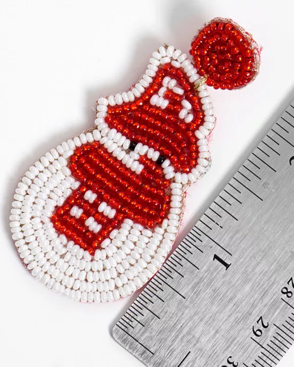 Christmas Snowman Seed Bead Dangle Earrings