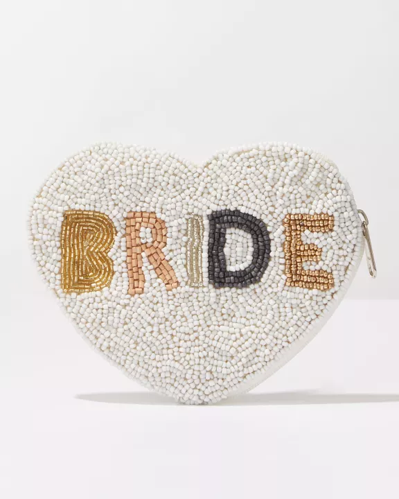 'BRIDE' Seed Beads Canvas Pouch