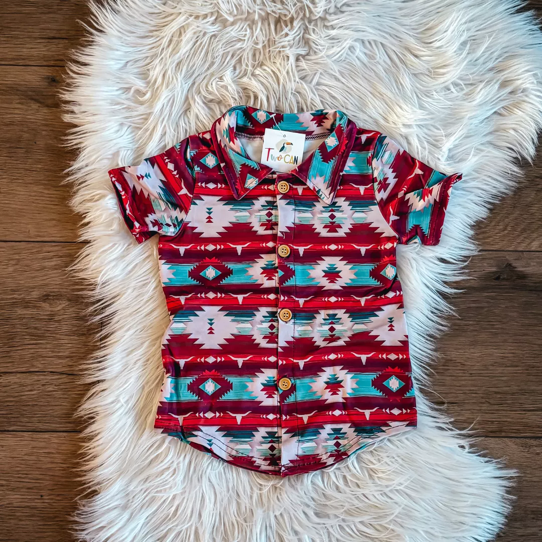 Autumn Southwest Button Up by TwoCan
