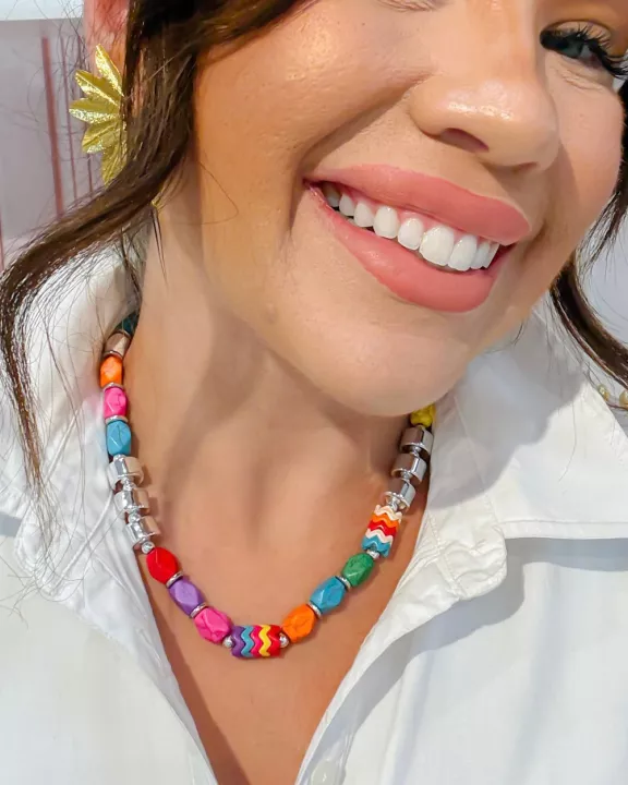Color Party Silver Necklace