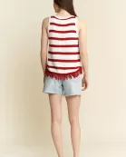 AMERICAN FLAG FRINGE TANK TOP
