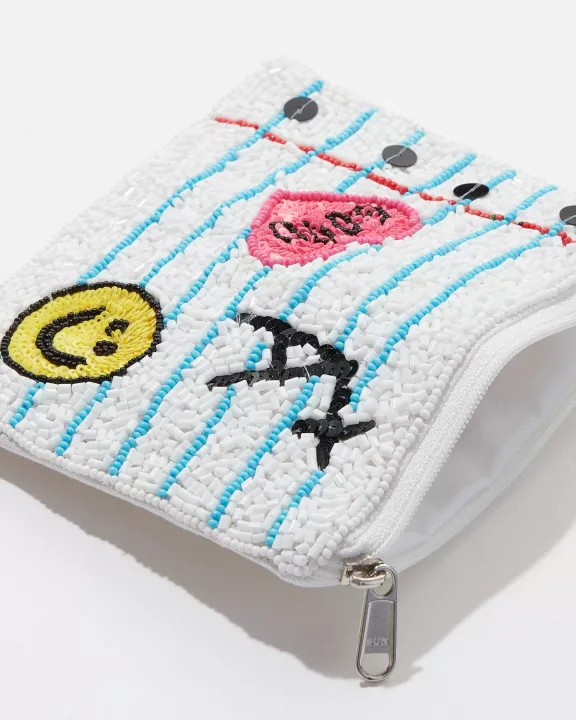 A+ Student's Notebook Beaded Coin Pouch for Teacher's Day