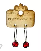 Austrian square crystal on medium hoop earring, 10mm