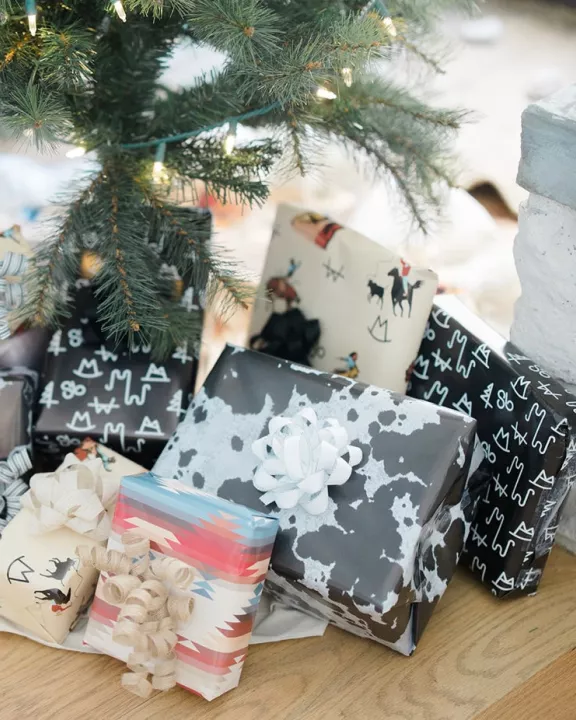 Black Cowhide Wrapping Paper