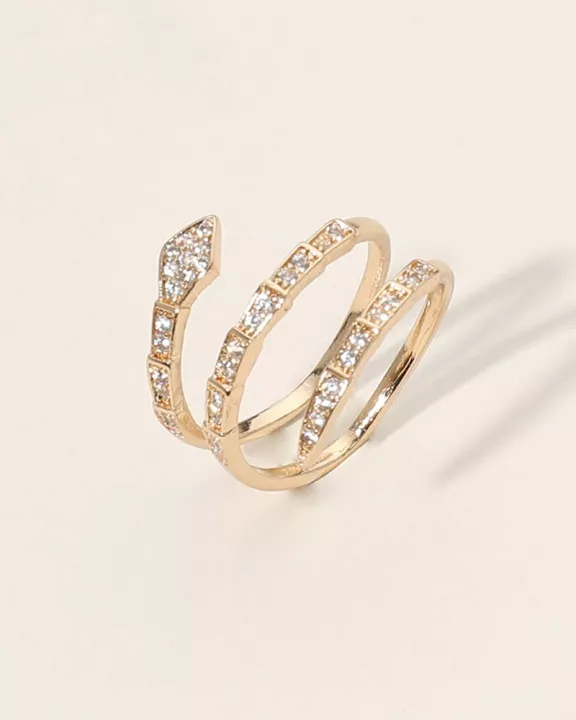 Stone Snake Ring Gold
