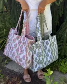 Block Print Quilted Totes