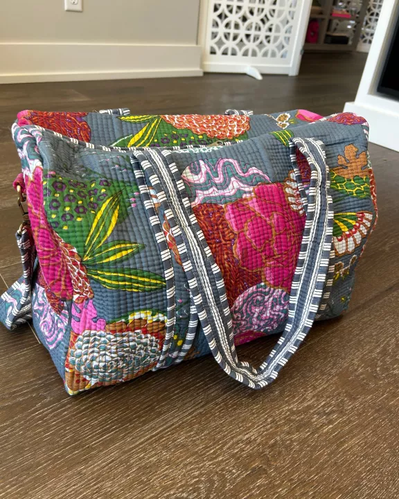 Floral Pops Block Print Quilted Bags