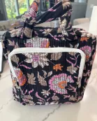 Dark Floral Block Print Quilted Bag Collection