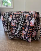 Dark Floral Block Print Quilted Bag Collection