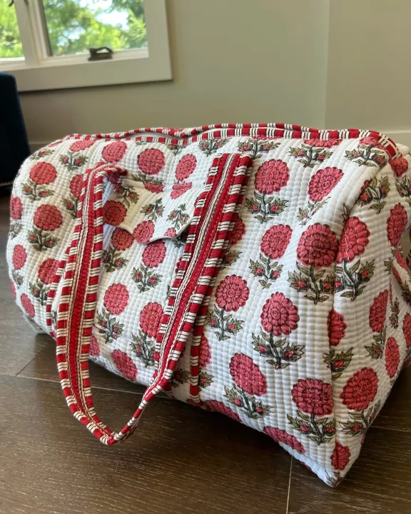 Poppy Block Print Quilted Bag Collection
