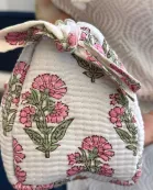 Block Print Cosmetic Bag Set, 3 Piece set