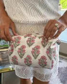 Block Print Cosmetic Bag Set, 3 Piece set