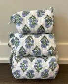 Blue Garden Block Print Bag Collection