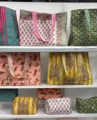 Sun Tiger Block Print Oversized Tote