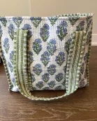 Blue Garden Block Print Bag Collection