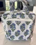 Blue Garden Block Print Bag Collection