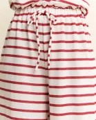 OFF-SHOULDER STRIPED TERRY JUMPSUIT