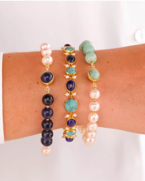 Lia Bracelet - Turquoise & Lapis