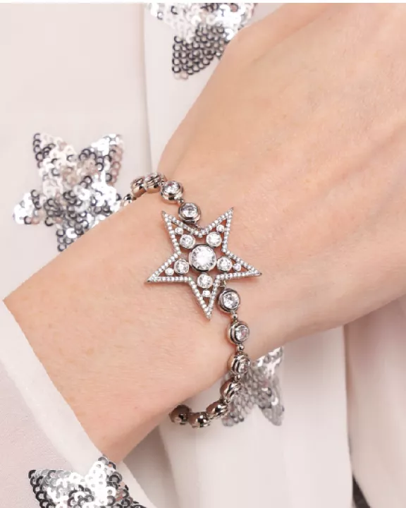 Star Bracelet - Silver/White