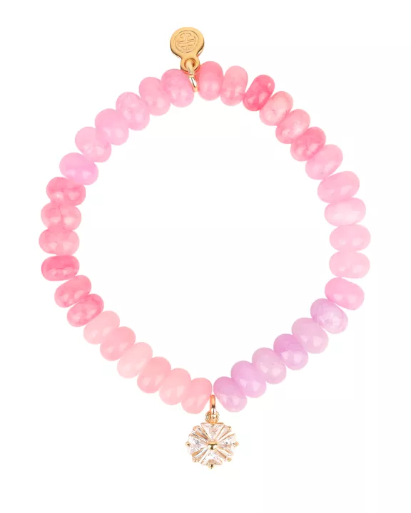 Pansy Beaded Bracelet - Light Pink