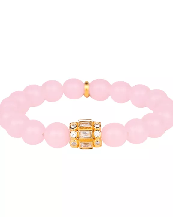 Infinity Rondelle Bracelet - Light Pink