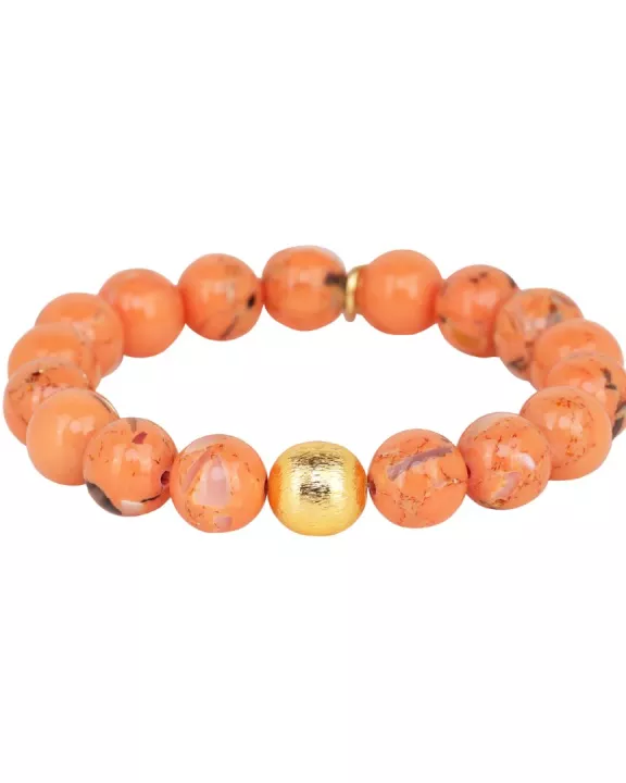 Marble Beaded Bracelet - Peach