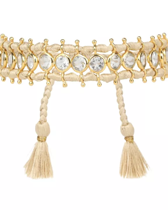 Viv String Bracelet - Ivory/Crystal