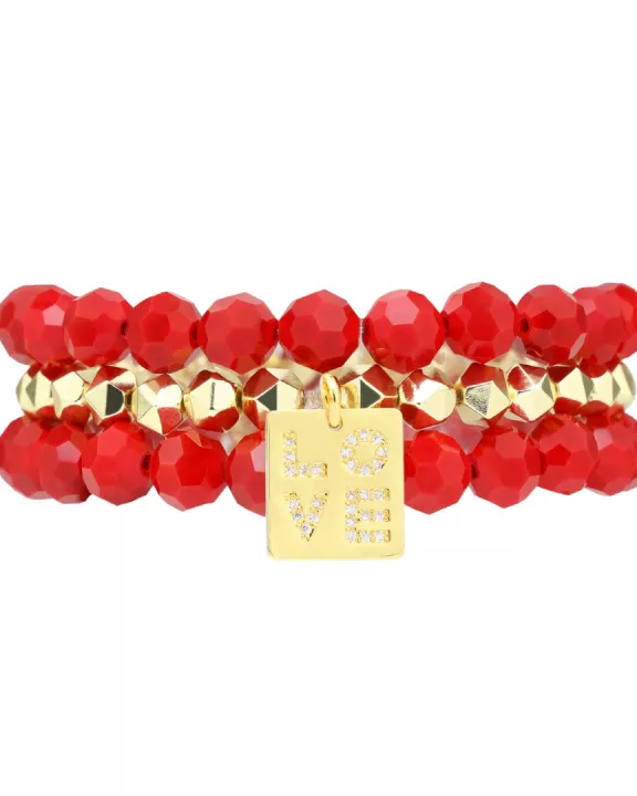Red Gold Love Stack Set