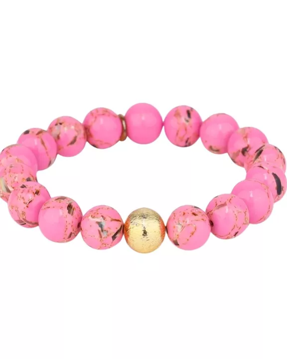 Marble Beaded Bracelet - Pink
