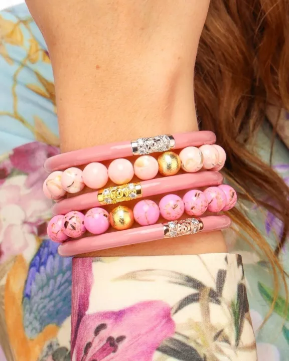 Marble Beaded Bracelet - Blush