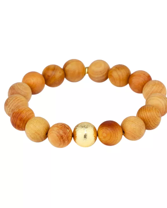 Varnished Wood Beaded Bracelet