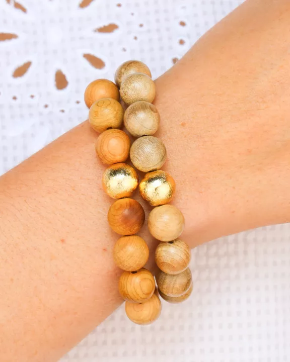 Ashen Wood Beaded Bracelet