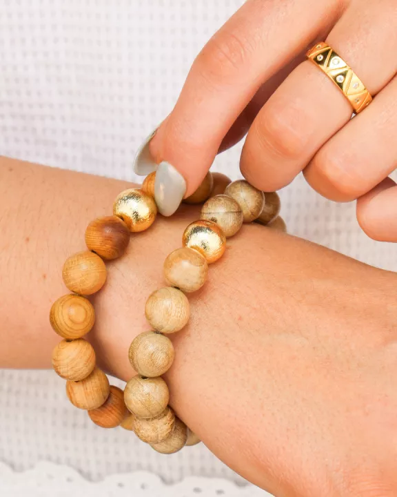 Ashen Wood Beaded Bracelet