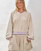 PLUS SIZE ATHLETIC SWEATSUIT SET