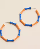 Game Day Color Block Enamel Hoop Earrings