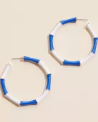 Game Day Color Block Enamel Hoop Earrings