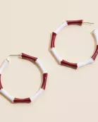Game Day Color Block Enamel Hoop Earrings