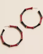Game Day Color Block Enamel Hoop Earrings
