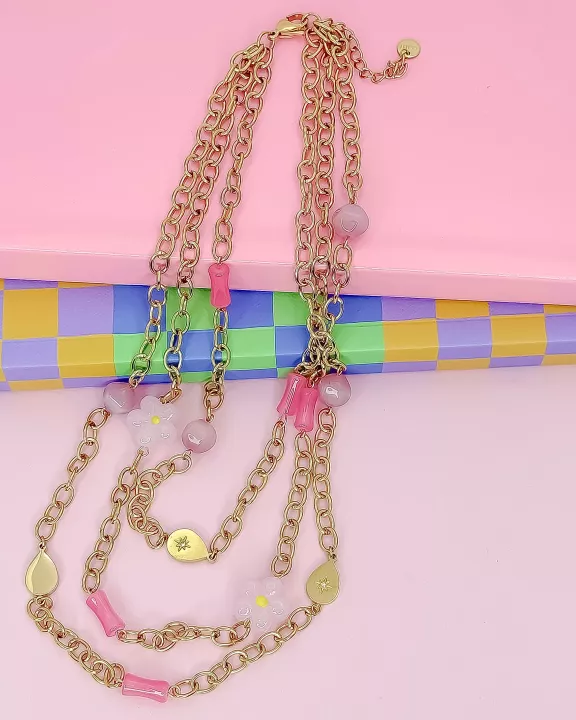 Flower Pop Layered Necklace