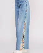 PLUS SIZE SIDE PAISLEY PRINT PATCHWORK JEAN